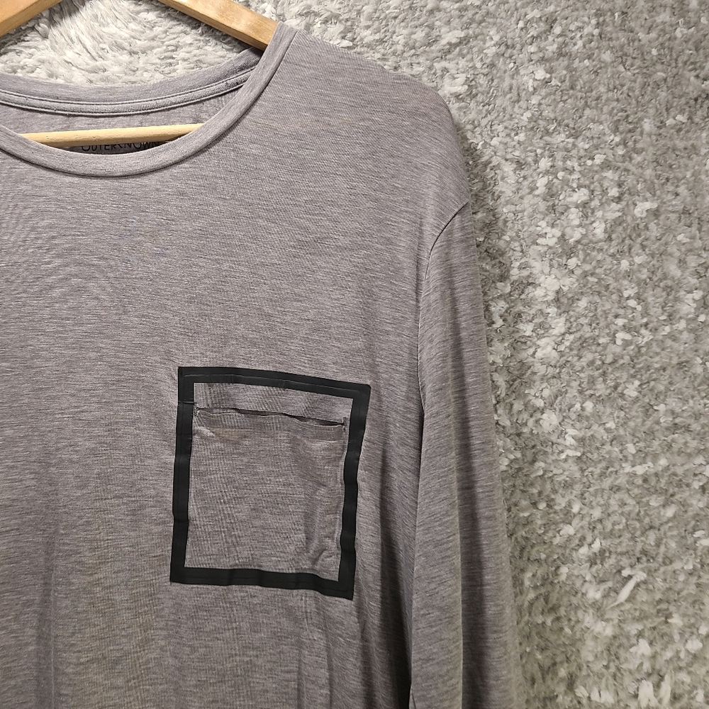 Outerknown Origin Tee Large Gray Polyester Tencel… - image 3